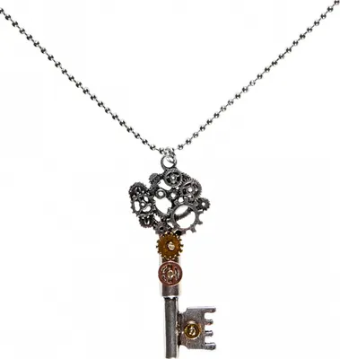 Produktbild von Steampunk Kette mit Schlüssel Anhänger als Kostümzubehör