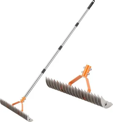Produktbild von Famanu Rasenrechen 62" - 15 Zoll Breite mit 11 gebogenen Stahlzähnen