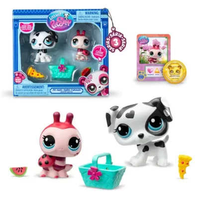 Image de Jeu "Coin pique-nique" de la collection Littlest Pet Shop, comprenant des figurines et des accessoires