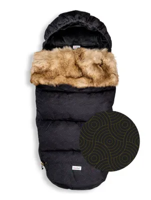 Produktbild von Wachsendes Winter-Fußsäcke mit Fell und verstellbarer Länge - Schwarze Ringe