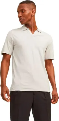 Zdjęcie produktu dla Jack & Jones Summer Linen koszulka polo z krótkim rękawem Beige S Men Beige S