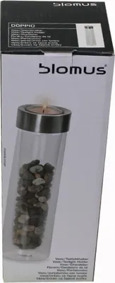 Produktbild von BLOMUS Vase Teelichthalter Teelicht Glas Kerzenhalter Kerzenständer Edelstahl Deko