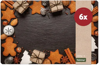 Produktbild von Tischsets Lebkuchen Gewürze Schiefer 6er Tischunterlage Tischdeko