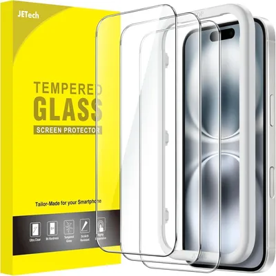 Produktbild von Schutzfolie aus gehärtetem Glas für iPhone 16 6,1 Zoll, HD klar, 3 Stück