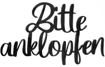 Produktbild von Schriftzug Bitte ANKLOPFEN in SCHWARZ - 25 cm