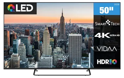 Produktbild von Smart Tech 50QV02K QLED Fernseher 50 Zoll Smart TV VIDAA HDR Fernseher mit 4K UHD, Bluetooth (2026)