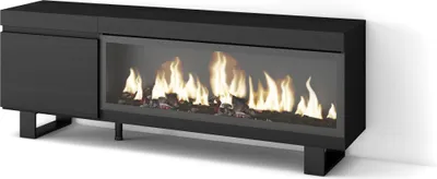 Immagine prodotto di COZY Mobile TV Soggiorno, 158x35x57cm, Per TV fino a 65, Camino elettrico XXL, Nero