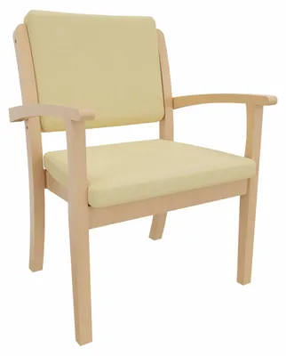 Produktbild von Schwerlaststuhl Alexander XXL – Stuhl mit Armlehnen für Schwergewichtige bis 250 kg – 52cm Sitzhöhe.Stoffbezug:Clean-Stoff Como Creme,Bodengleiter:Kunststoff Weiss