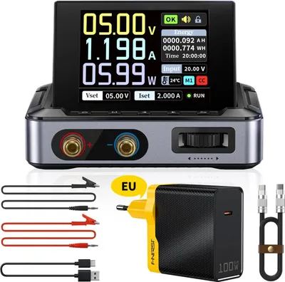 Produktbild von FNIRSI DPS-150 programmierbares Labor-Schaltnetzteil 0–30V/5A, IPS-Display, mit 100W Netzteil