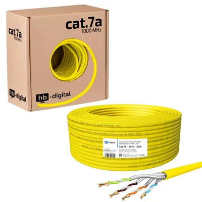 Produktbild von 25m Verlegekabel, Netzwerkkabel CAT.7a AWG23 "GELB"