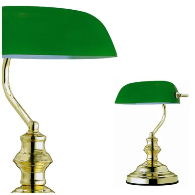 Zdjęcie produktu dla Lampa biurkowa bankierska ANTIQUE 2491 Globo