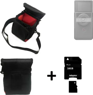 Produktbild von K-S-Trade Kameratasche Fototasche Umhängetasche Schutz Hülle kompatibel mit Canon Power Shot V10 mit Zusatzfach und teilbaren Innenraum mit