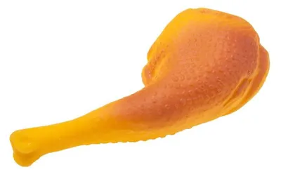 Produktbild von Quietschendes Hundespielzeug in Form eines Hähnchenschenkel, 15 cm, verschiedene Farben