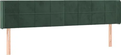 Produktbild von vidaXL Kopfteil mit Ohren Dunkelgrün 203x16x78/88 cm Samt