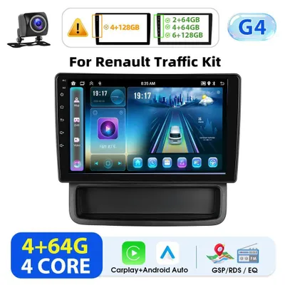 Obrázek produktu pro Autorádio s Androidem – jednotka 2-DIN – dotykový displej 25,4 cm – bezdrátové CarPlay – GPS a Wi-Fi – 4 GB RAM + 64 GB paměti – zadní kamera – červená