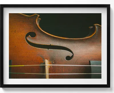 Produktbild von Geigeninstrument– Wandbild mit Rahmen – Gerahmtes Bild  – Wanddekoration – 80x60 cm –  Schwarz Rahmen