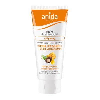Zdjęcie produktu dla Anida, Krem do rak i paznokci, wosk pszczeli i olej makadamia, 100 ml