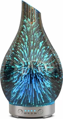 Produktbild von SensaHome Glas-3D-Aroma-Diffusor – Nachtlampe und Luftbefeuchter – bunte LED-Beleuchtung – Aroma-Vernebler – Galaxy 2
