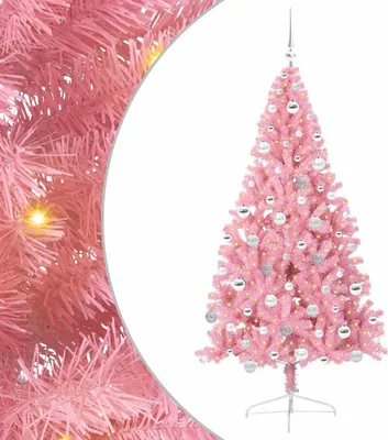 Immagine prodotto di vidaXL Albero di Natale artificiale preilluminato rosa 180 cm PVC