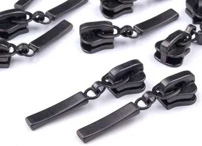 Produktbild von 5 Metall-Zipper m. Autolock f. Kunststoff-Reißverschlüssse 5mm,  Wähle Deine Farbe, Farbe:anthrazit