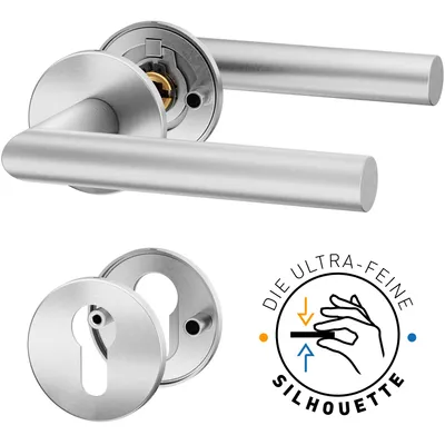 Produktbild von ERGO line Modern Design, Edelstahl Türbeschlag NINA Profilzylinder, Die ultra-feine Silhouette, L-FORM; Türbeschlag; Türgriff; Türklinke