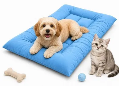 Produktbild von Tierliege – Bankbett – Hundekissen – 75x50 cm – für Innen- und Außenbereich – Blau