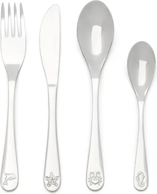Produktbild von Zilverstadt Kinderbesteck "Meerestiere" 4-teilig Edelstahl rostfrei