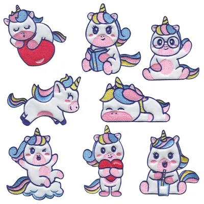Obrázek produktu pro Unicorn Set Baby C 8 kusů - nášivky, nažehlovací, nášivky, k nažehlení