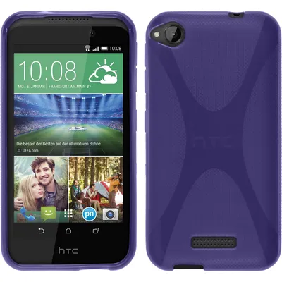 Produktbild von PhoneNatic Case kompatibel mit HTC Desire 320 - lila Silikon Hülle X-Style + 2 Schutzfolien