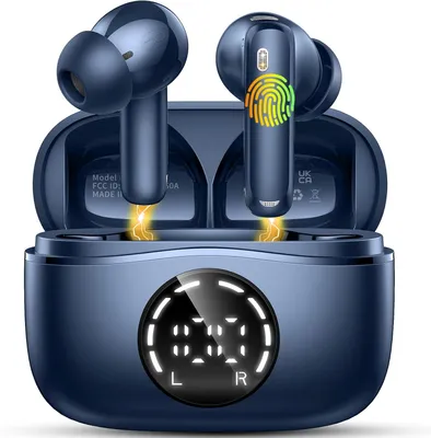 Produktbild von Bluetooth In-Ear Kopfhörer 5.4 Kabellos, 50 Std Akkulaufzeit, ENC Geräuschunterdrückung, HiFi Stereo, LED Display, IPX7, USB-C