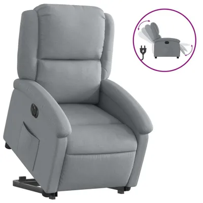 Produktbild von vidaXL Relaxsessel mit Aufstehhilfe Elektrisch Hellgrau Stoff