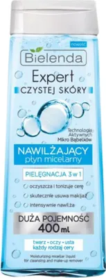 Zdjęcie produktu dla Bielenda Płyn Micelarny 3w1 NAWILŻAJACY 400ml Demakijaż Expert Czystej Skór