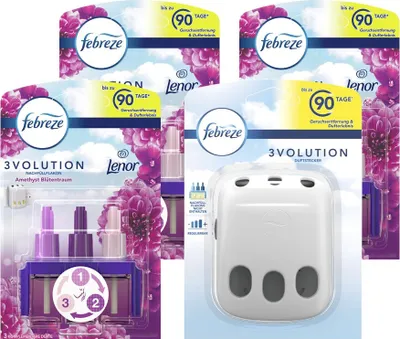 Produktbild von Febreze 3Volution Duftstecker + 3 Nachfüllflacons Amethyst Blütentraum 20ml