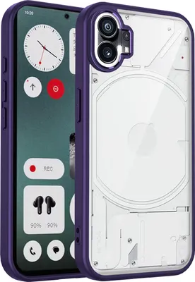 Obrázek produktu pro Pouzdro pro Nothing Phone 1 průhledný zadní kryt s TPU rámečkem, odolné proti nárazům Fialová