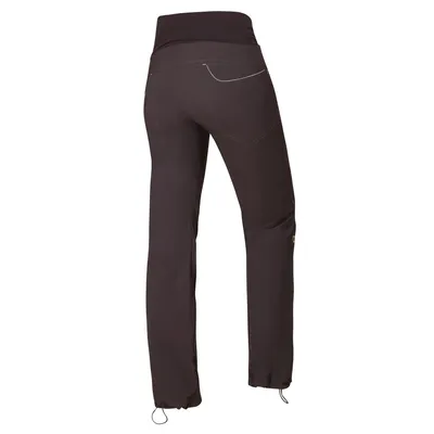 Dunkelbraune Noya Pants von Ocun; hinten mit elastischem Bund und Schnürzug am Beinabschluss.