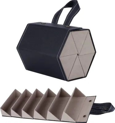 Produktbild von Sonnenbrillen-Organizer mit 5/6 Fächern, Reise-Brillenetui für mehrere Brillenpaare, Aufbewahrungsbox zum Aufhängen