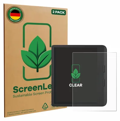 Produktbild von 2x ScreenLeaf Schutzfolie für Tolino Vision Color 2024 nachhaltiger Displayschutz Display Schutz Folie Klar Transparent