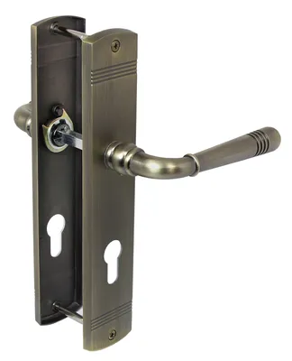 Produktbild von Türbeschlag 1704 Helena LS PZ Messing brüniert Türklinke