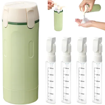 Produktbild von Solidchoice – Set aus 4 wiederbefüllbaren Reiseflaschen für Toilettenartikel