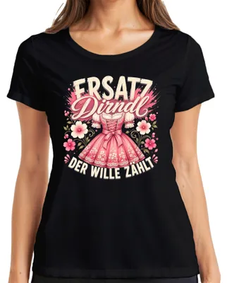 Productafbeelding van Alternatief dirndl, het is de intentie die telt, , Wiesn, lederen broek, Wasen, dames T-shirt, zwart, XXL