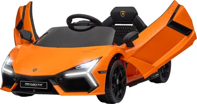 Produktbild von Kinder Elektroauto 12V Kinderauto mit 2,4G Fernbedienung, Musik, Elektrofahrzeug mit Leuchte, USB/MP3-Anschluss, Rückwärtsfunktion, bis 5 km/h, für Kinder 3-5 Jahre, Orange
