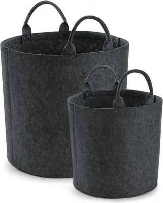 Image de BagBase BG728 | Felt Trug 30 x 30 cm (S) ou 40 x 40 cm (M) - Couleur : Charcoal Melange - Taille : S