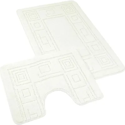 Image de Tapis de salle de bain et de toilette crème