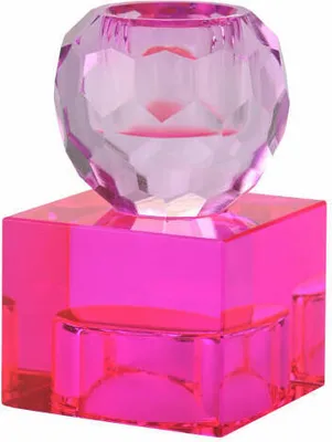 Immagine prodotto di Gift Company Kerzenhalter / Teelichthalter Sari Kugel Cube, Kerzenständer, Glas, Hellila / Pink, H 8 cm, 1163001013