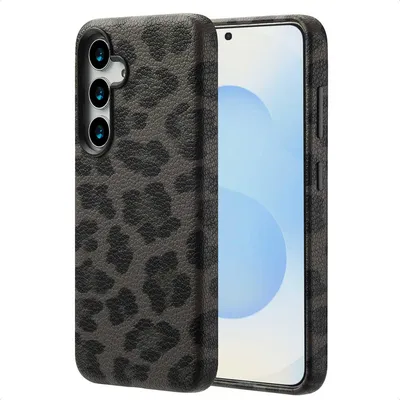 Produktbild von Selencia Sabi Backcover Leopardenmuster mit MagSafe Samsung Galaxy S25 - Midnight Black