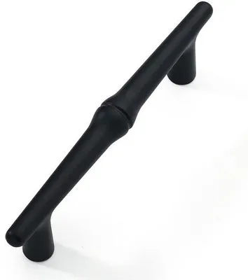 Obrázek produktu pro Uniqoos® Sada 10 kusů úchytek na nábytek, matná černá barva, zinková slitina, pro skříně a zásuvky, rozteč otvorů 96 mm, délka 128 mm