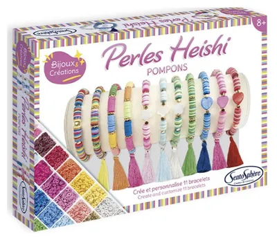 Image de Sentosphere Coffret creatif - Perles Heishi pompons - Sentosphere