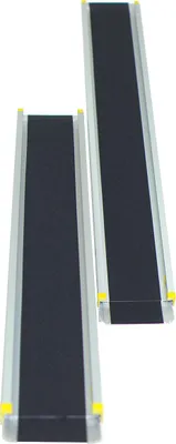 Image de COSTWAY Rampe pour fauteuil roulant 2 places jusqu'à 270 kg, 91,5-152,5cm, rampe télescopique paire avec revêtement antidérapant, rampe d'accès antidérapante, rampe de chargement Alu
