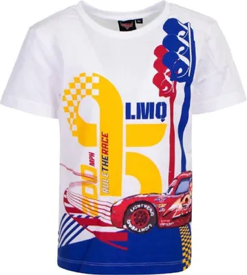 Immagine prodotto di T-shirt Cars per bambini Maniche corte e morbido cotone Bianco 4 anni