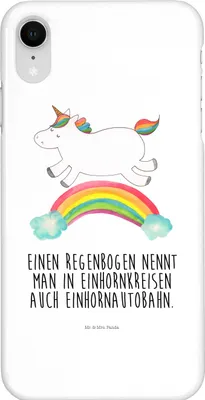 Produktbild von Mr. & Mrs. Panda Iphone XR Handyhülle Einhorn Regenbogen - Weiß - Geschenk, Premium Kunststoff, Einhornpower, Handy Case, Unicorn, Glitzer, Erwachsenwerden